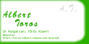 albert toros business card