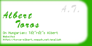 albert toros business card